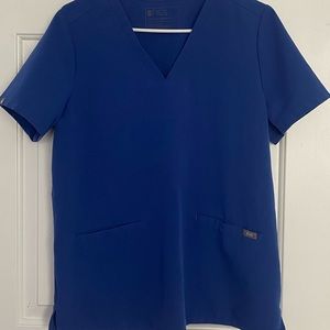 Figs Casma Three-Pocket Scrub Top Size Medium Denim Blue